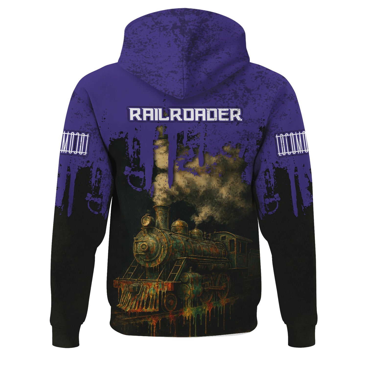 Railspirit Personalized Southern Pacific Railroad Hoodie Vintage Train Art Style Zip Up Hoodie For Locomotive Fans