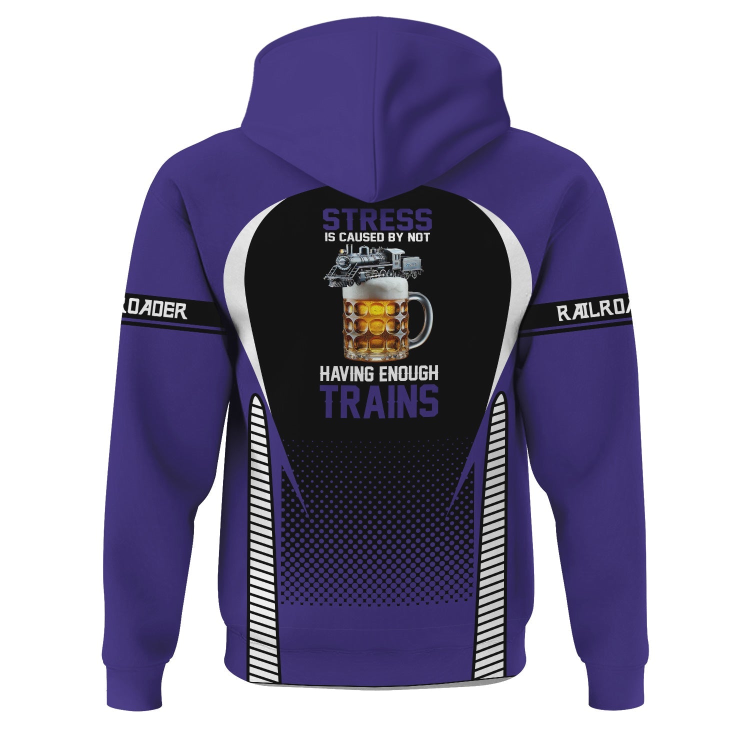 Railspirit Personalized Southern Pacific Railroad Hoodie Stress Is Caused By Not Having Enough Trains  Zip Up Hoodie