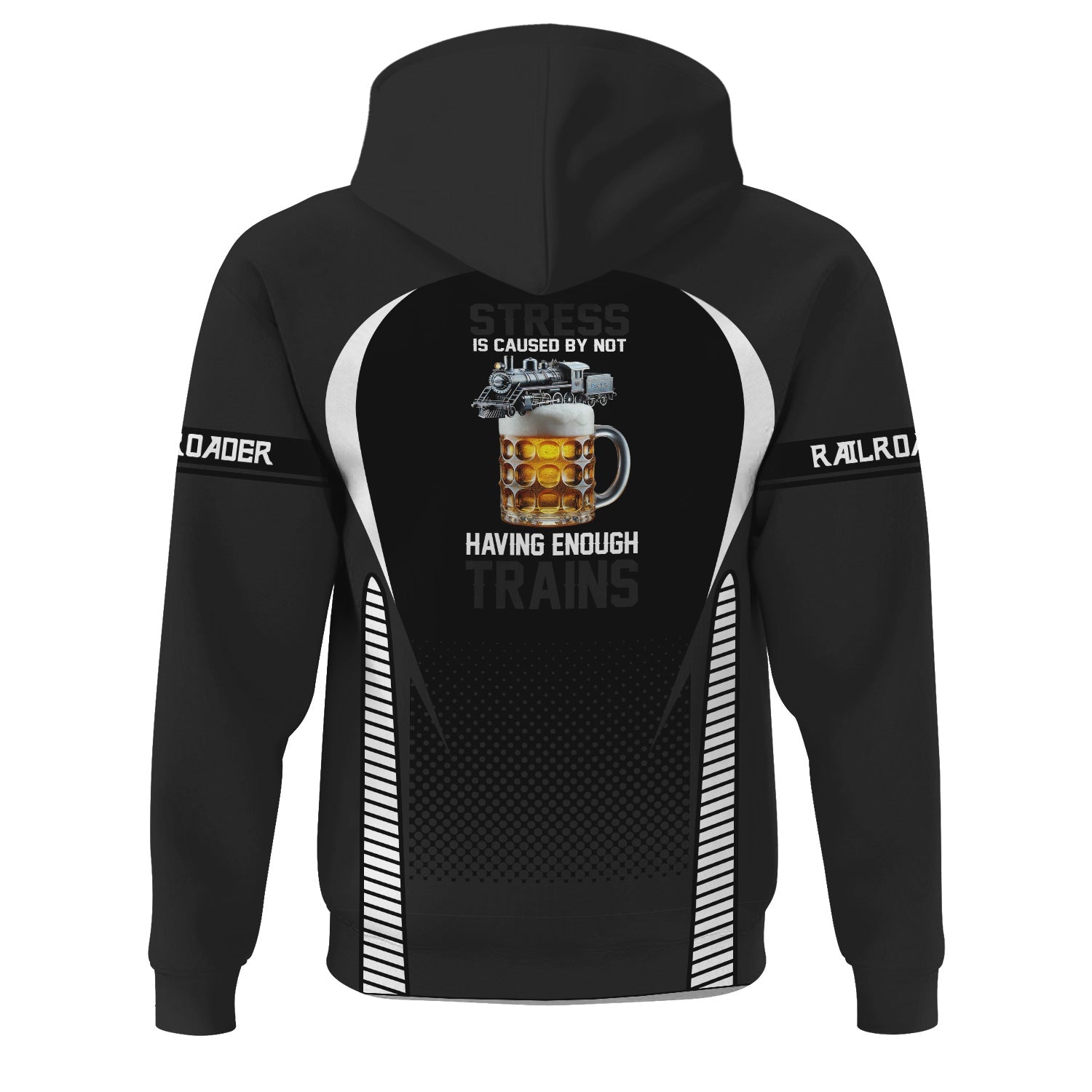 Railspirit Personalized Northern Pacific Railway Hoodie Stress Is Caused By Not Having Enough Trains  Zip Up Hoodie