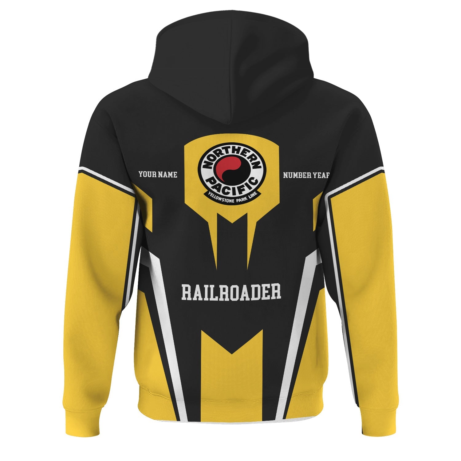 Railspirit Personalized Northern Pacific Railway Hoodie Custom Year Railroader Zip Up Hoodie Gift Idea For Train Lover