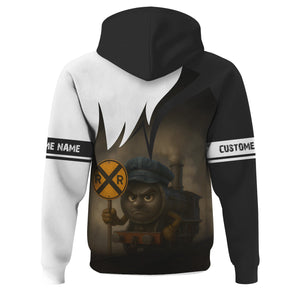 Railspirit Personalized Northern Pacific Railway Hoodie Angry Train Hoodie Gift Idea For Train Lover