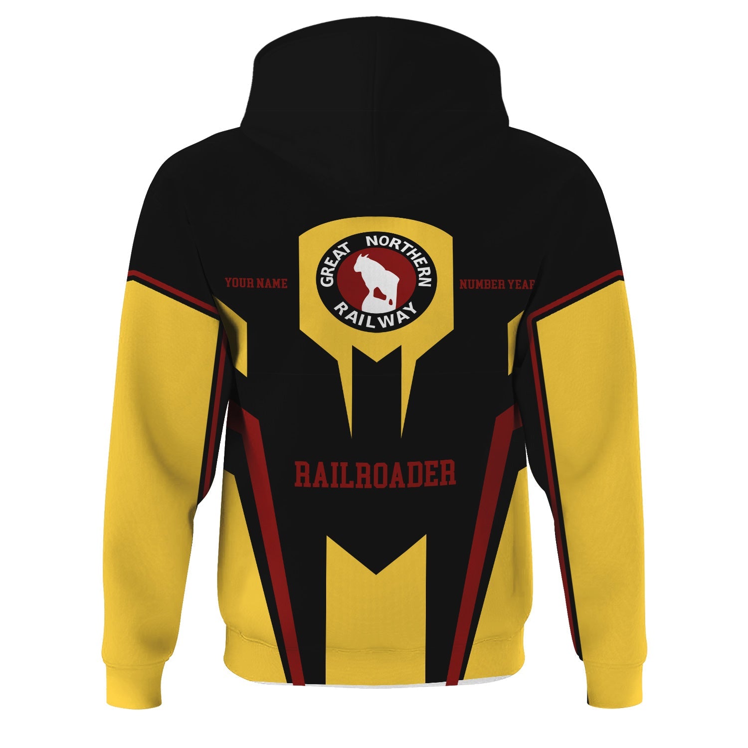 Railspirit Personalized Great Northern Railway Hoodie Custom Year Railroader GNR Zip Up Hoodie Gift Idea For Train Lover