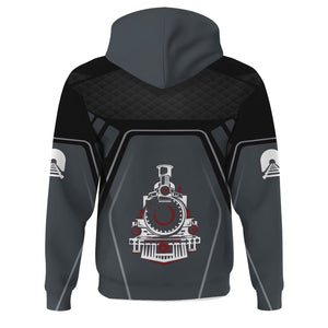 Railspirit Personalized Great Northern Railway Hoodie Steam Locomotive Engine Graphic GNR Train Zip Up Hoodie All Over Print