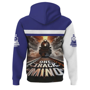 Railspirit Personalized Chicago, Burlington and Quincy Railroad Hoodie One Track Mind Train Printed ZIp Up Hoodie