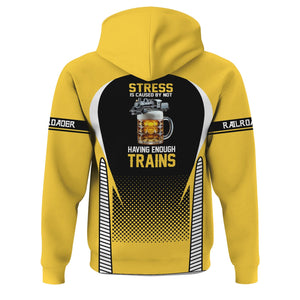 Railspirit Personalized Erie Railroad Hoodie Stress Is Caused By Not Having Enough Trains  Zip Up Hoodie