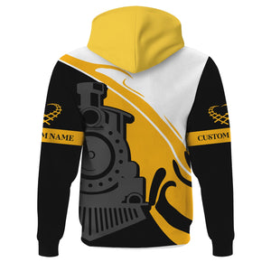 Railspirit Personalized Erie Railroad Hoodie Flame-Inspired Style Zip Up Hoodie Gift Idea For Train Lovers