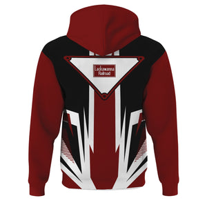 Railspirit Delaware, Lackawanna and Western Railroad Hoodie Bold Graphic Style DL&W All Over Printed Zip Up Hoodie