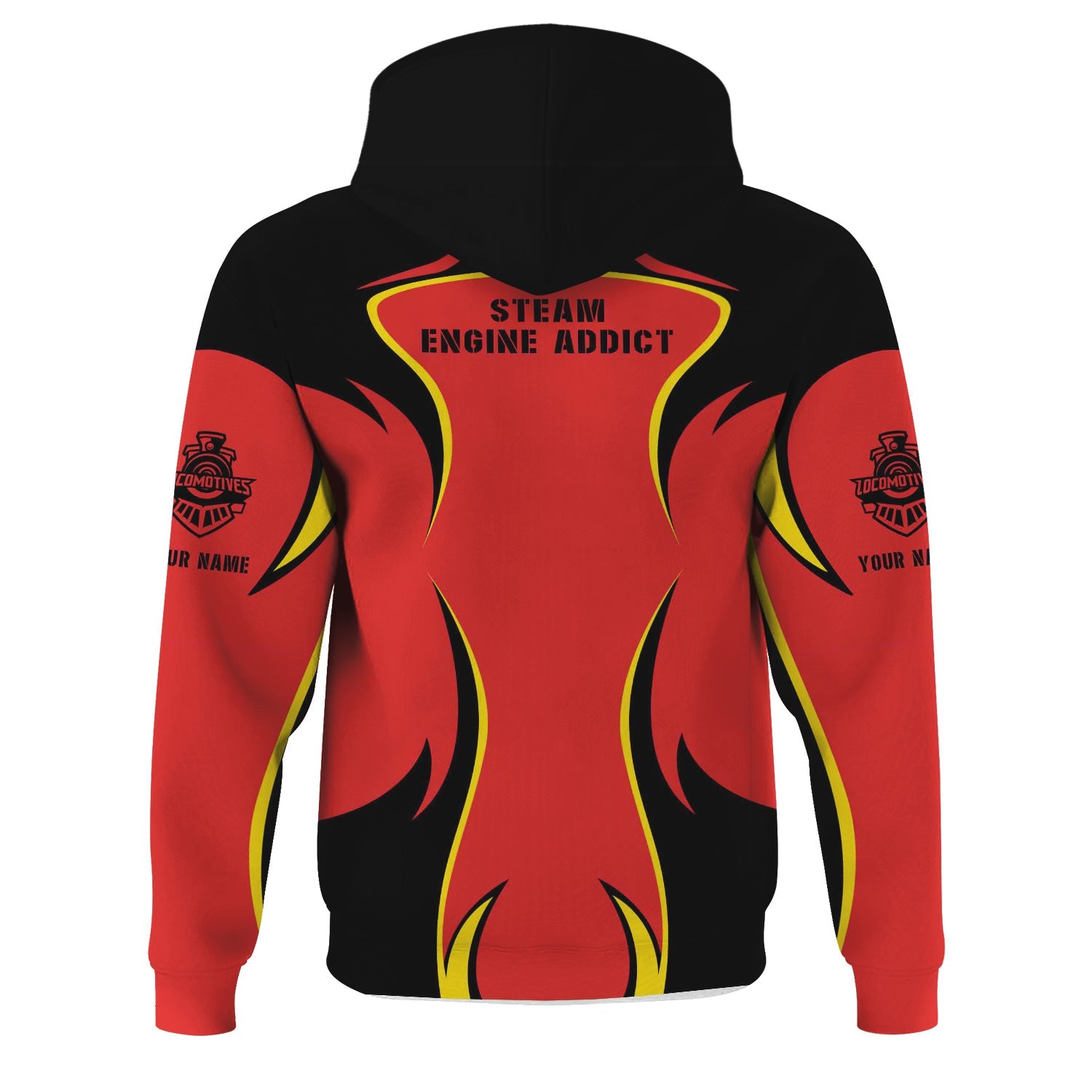 Railspirit Personalized Seaboard Air Line Railroad Hoodie Distinctive Flame Style Zip Up Hoodie For Steam Engine Addict