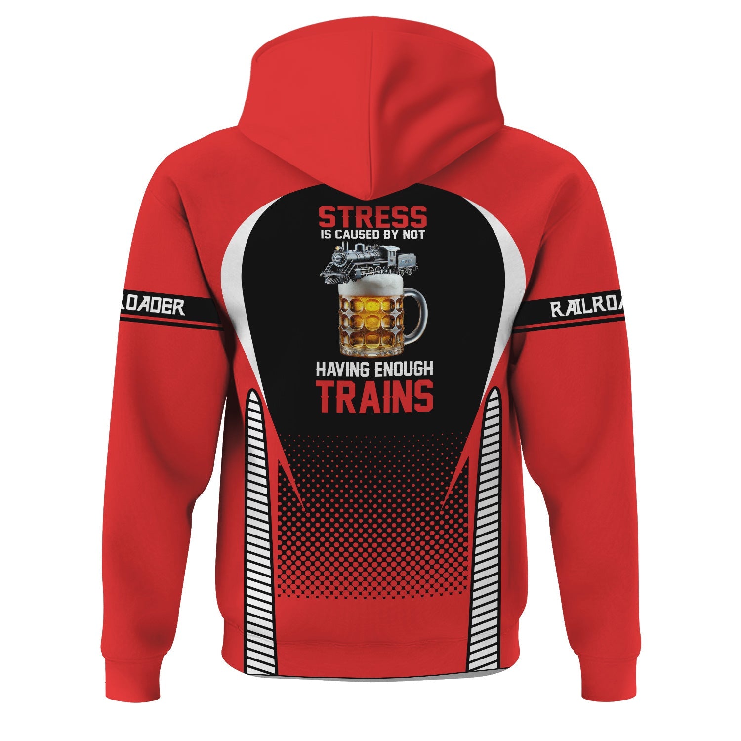 Railspirit Personalized Seaboard Air Line Railroad Hoodie Stress Is Caused By Not Having Enough Trains  Zip Up Hoodie