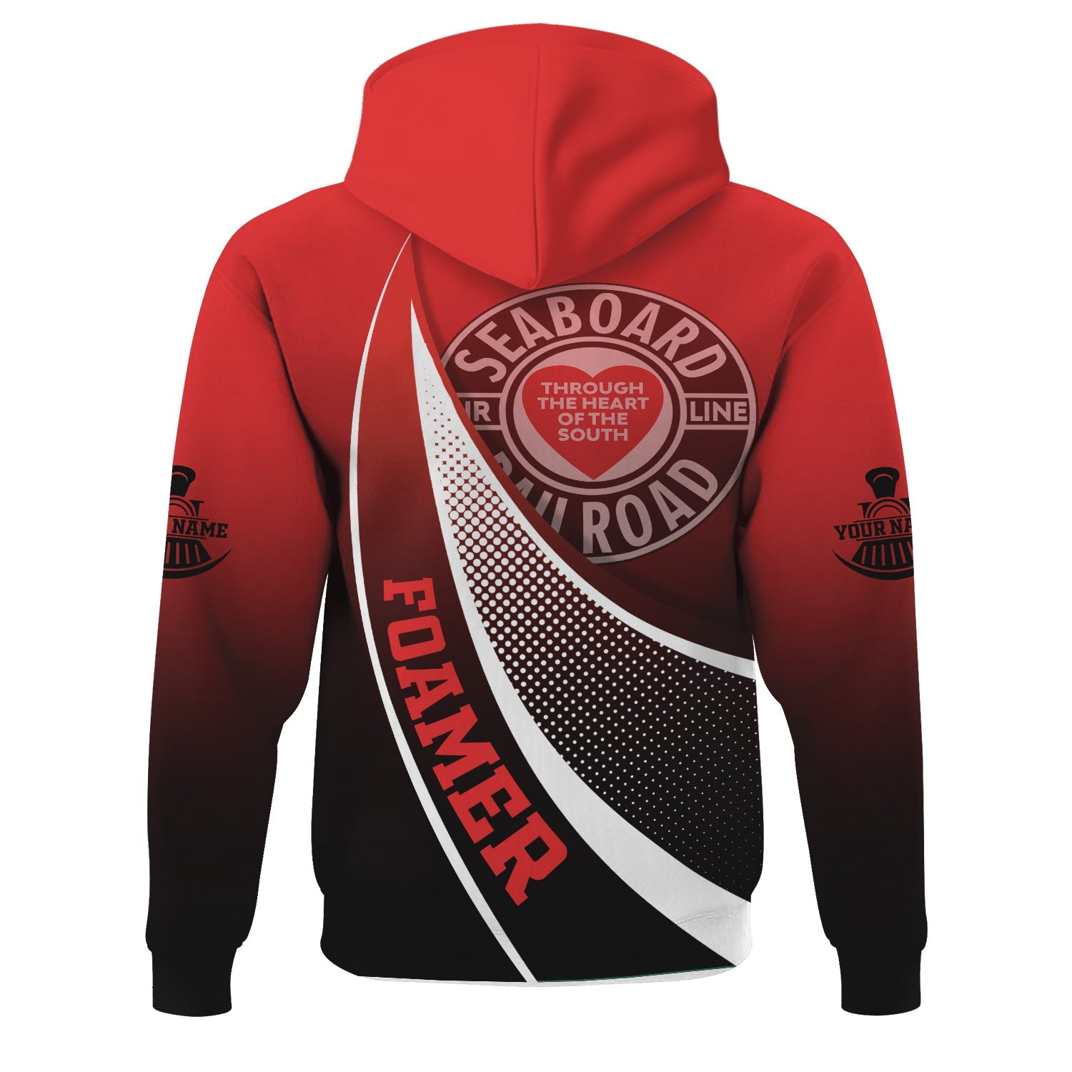 Railspirit Personalized Seaboard Air Line Railroad Hoodie Railway-Themed Style Zip Up Hoodie Gift Idea For Trainspotter