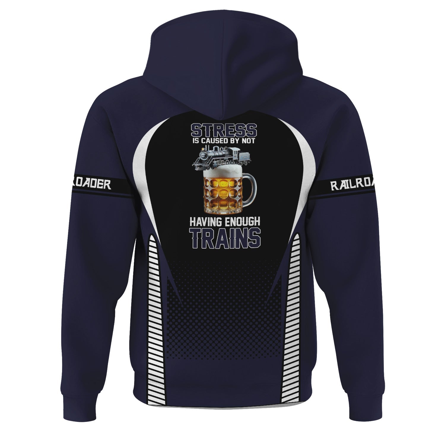 Railspirit Personalized Chessie System Railroad Hoodie Stress Is Caused By Not Having Enough Trains  Zip Up Hoodie