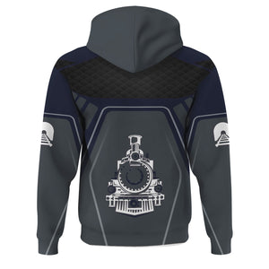 Railspirit Personalized Chessie System Railroad Hoodie Steam Locomotive Engine Graphic Train Zip Up Hoodie All Over Print