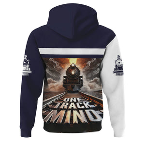 Railspirit Personalized Chessie System Railroad Hoodie One Track Mind Train Printed ZIp Up Hoodie