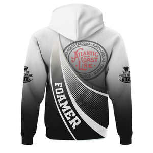 Railspirit Personalized Atlantic Coast Line Railroad Hoodie Railway-Themed Style Zip Up Hoodie Gift Idea For Trainspotter