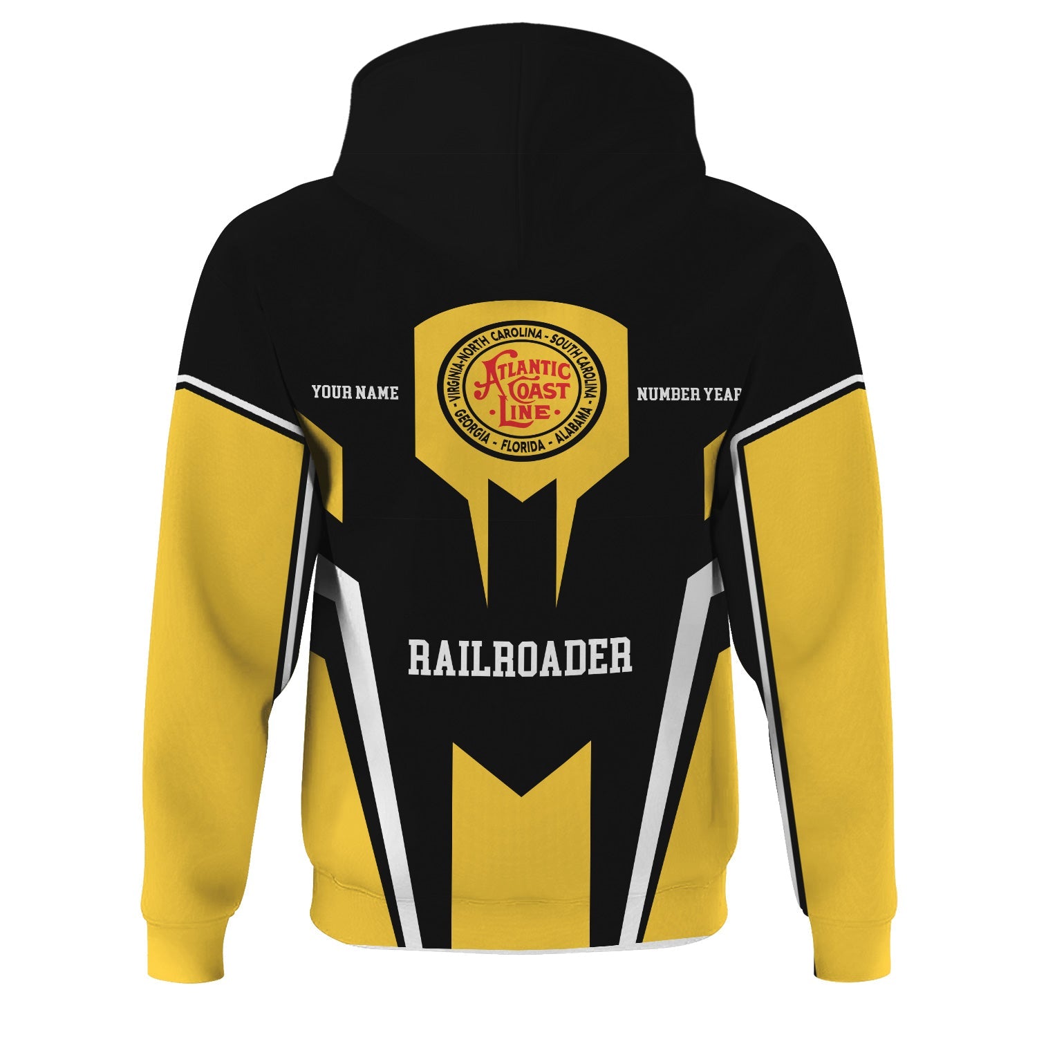 Railspirit Personalized Atlantic Coast Line Railroad Hoodie Custom Year Railroader Zip Up Hoodie Gift Idea For Train Lover