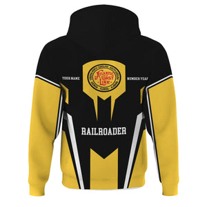 Railspirit Personalized Atlantic Coast Line Railroad Hoodie Custom Year Railroader Zip Up Hoodie Gift Idea For Train Lover