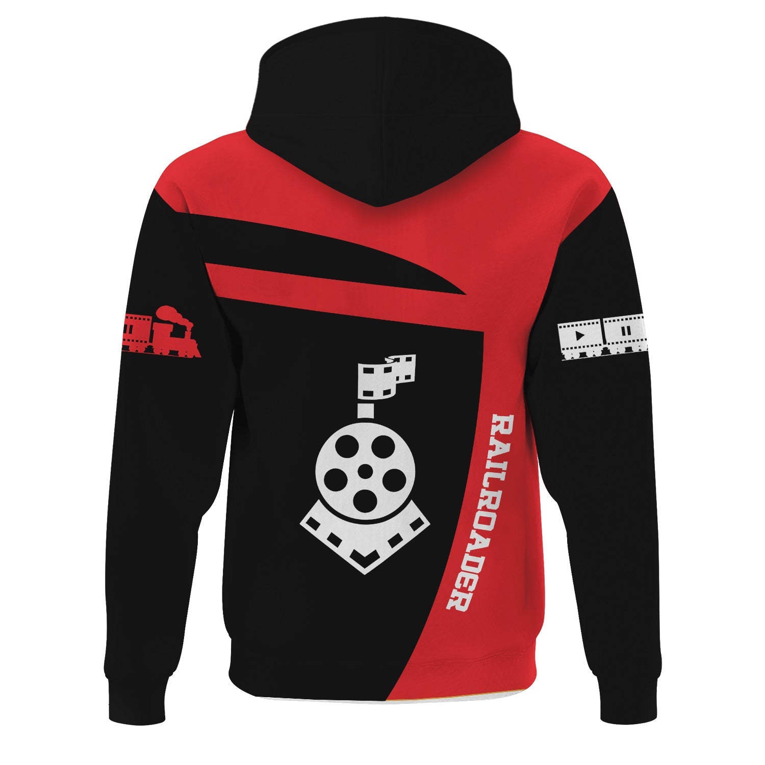 Railspirit Personalized Atlantic Coast Line Railroad Hoodie All Aboard Steam Train Movie Projector Style Zip Up Hoodie