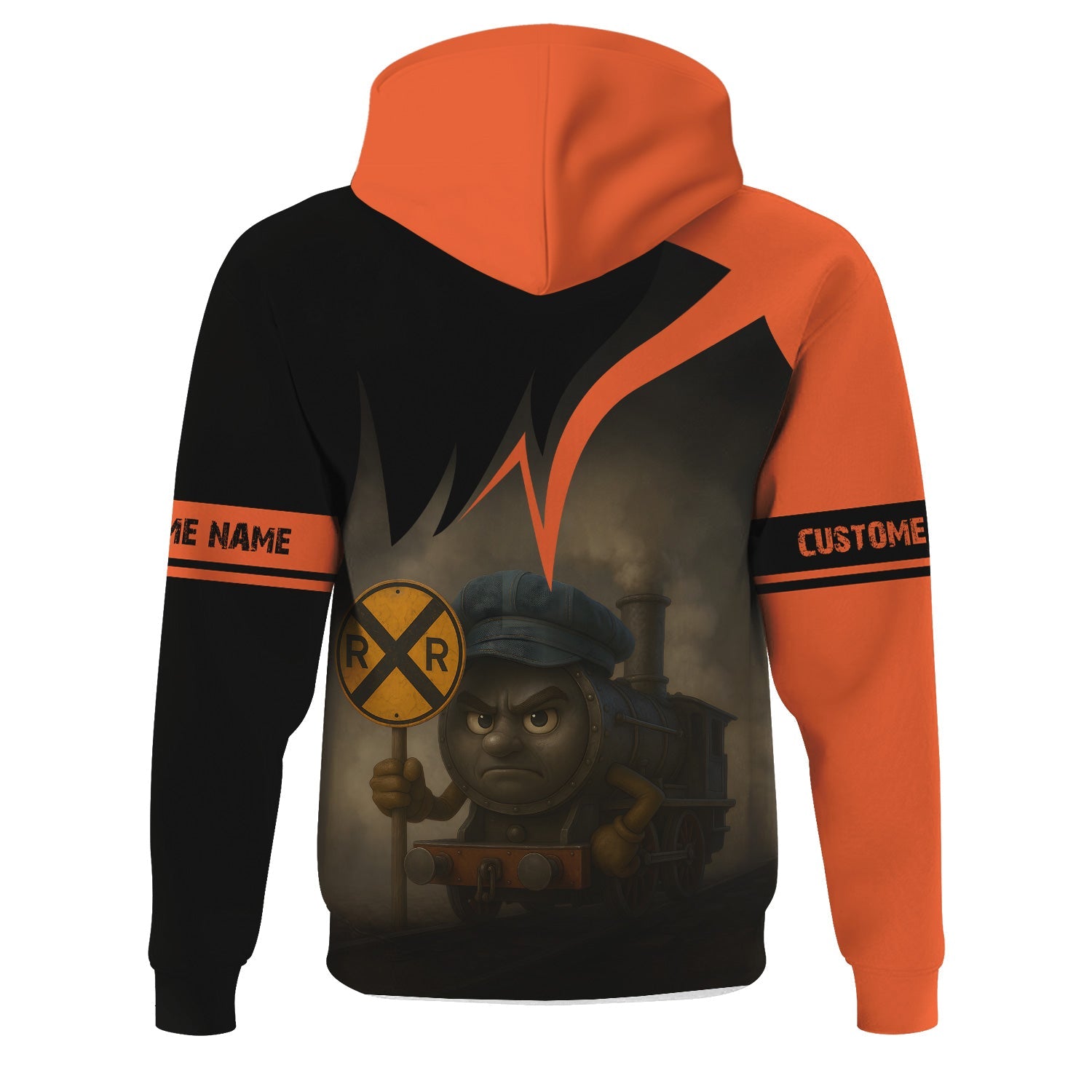 Railspirit Personalized Illinois Central Railroad Hoodie Angry Train Hoodie Gift Idea For Train Lover