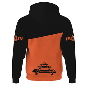 Railspirit Custom Name Illinois Central Railroad Hoodie One Track Mind Printed Zip Hoodie