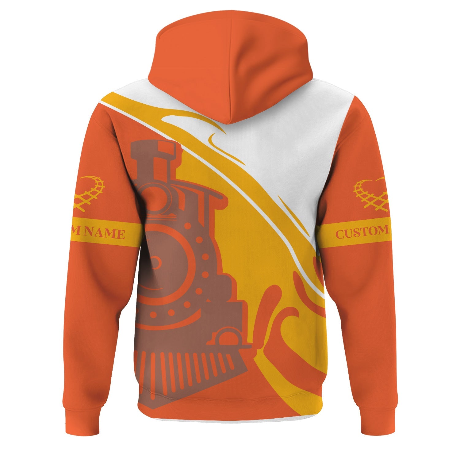 Railspirit Personalized Illinois Central Railroad Hoodie Flame-Inspired Style Zip Up Hoodie Gift Idea For Train Lovers