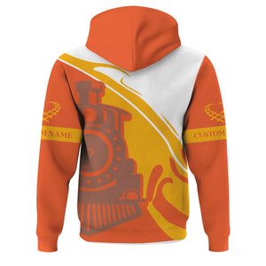 Railspirit Personalized Illinois Central Railroad Hoodie Flame-Inspired Style Zip Up Hoodie Gift Idea For Train Lovers