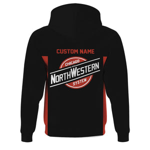Railspirit Custom Name Chicago and North Western Railway Hoodie Yes I Need All Those Train Printed Zip Hoodie