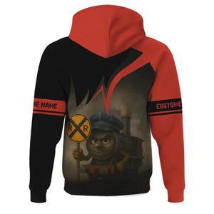 Railspirit Personalized Chicago and North Western Railway Hoodie Angry Train Hoodie Gift Idea For Train Lover