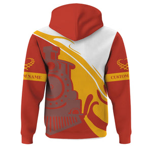 Railspirit Personalized Chicago and North Western Railway Hoodie Flame-Inspired Style Zip Up Hoodie Gift Idea For Train Lovers