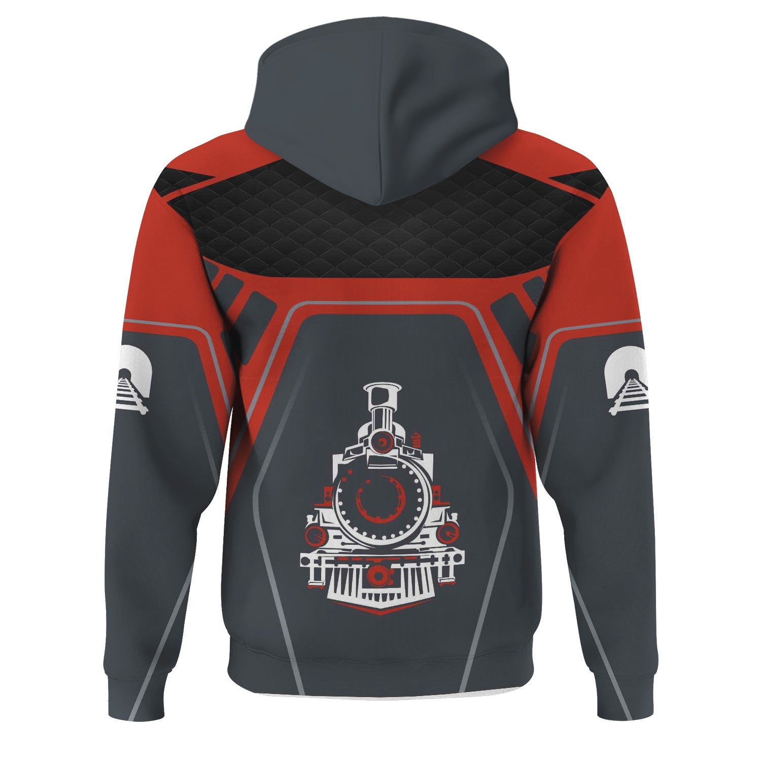 Railspirit Personalized Chicago and North Western Railway Hoodie Steam Locomotive Engine Graphic Train Zip Up Hoodie All Over Print