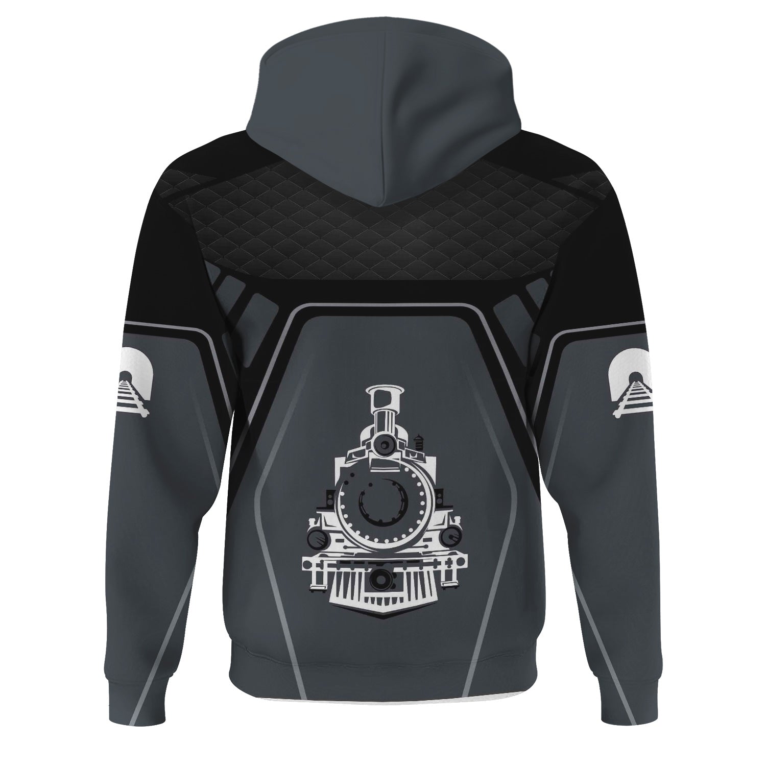 Railspirit Personalized Chicago, Milwaukee, St. Paul and Pacific Railroad Hoodie Steam Locomotive Engine Graphic Milwaukee Road Train Zip Up Hoodie