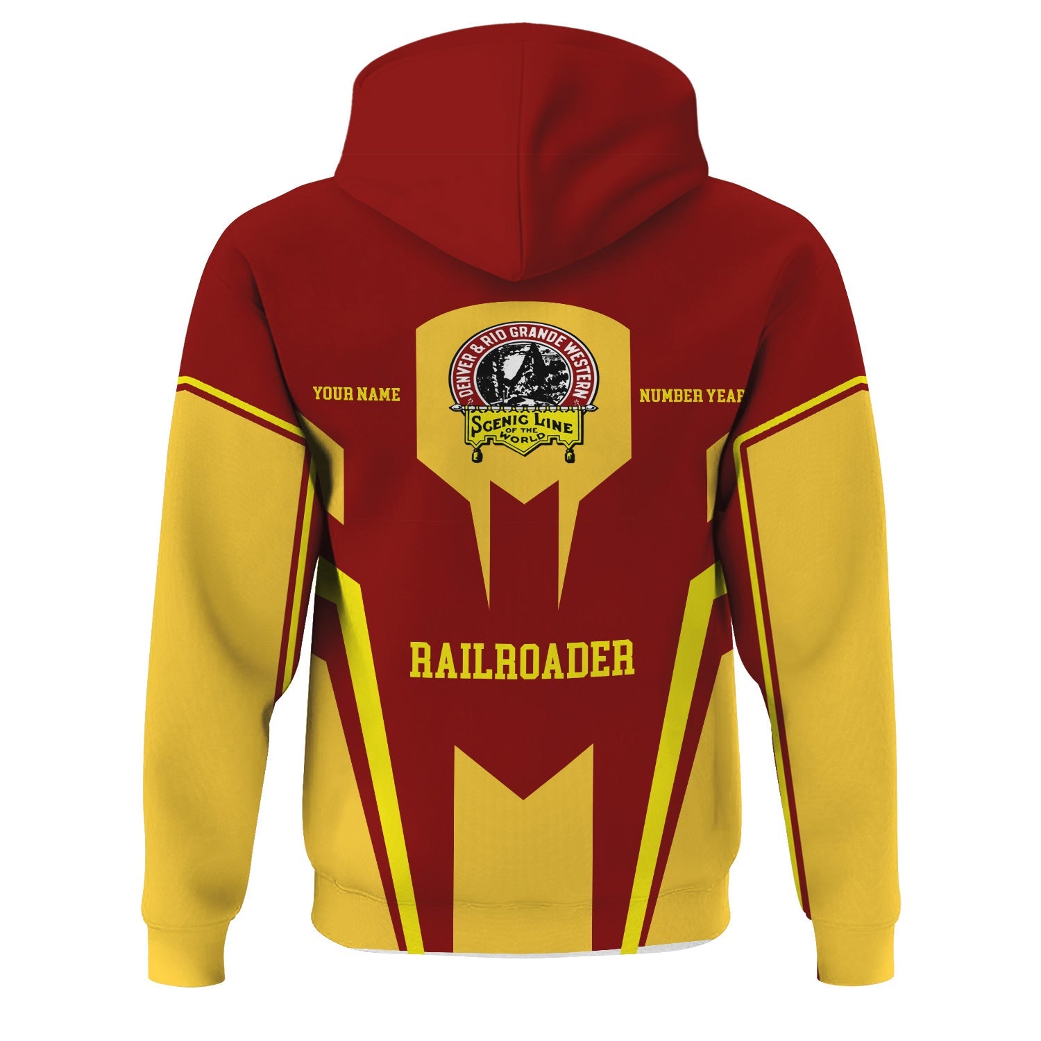Railspirit Personalized Denver and Rio Grande Western Railroad Hoodie Custom Year Railroader Zip Up Hoodie Gift Idea For Train Lover