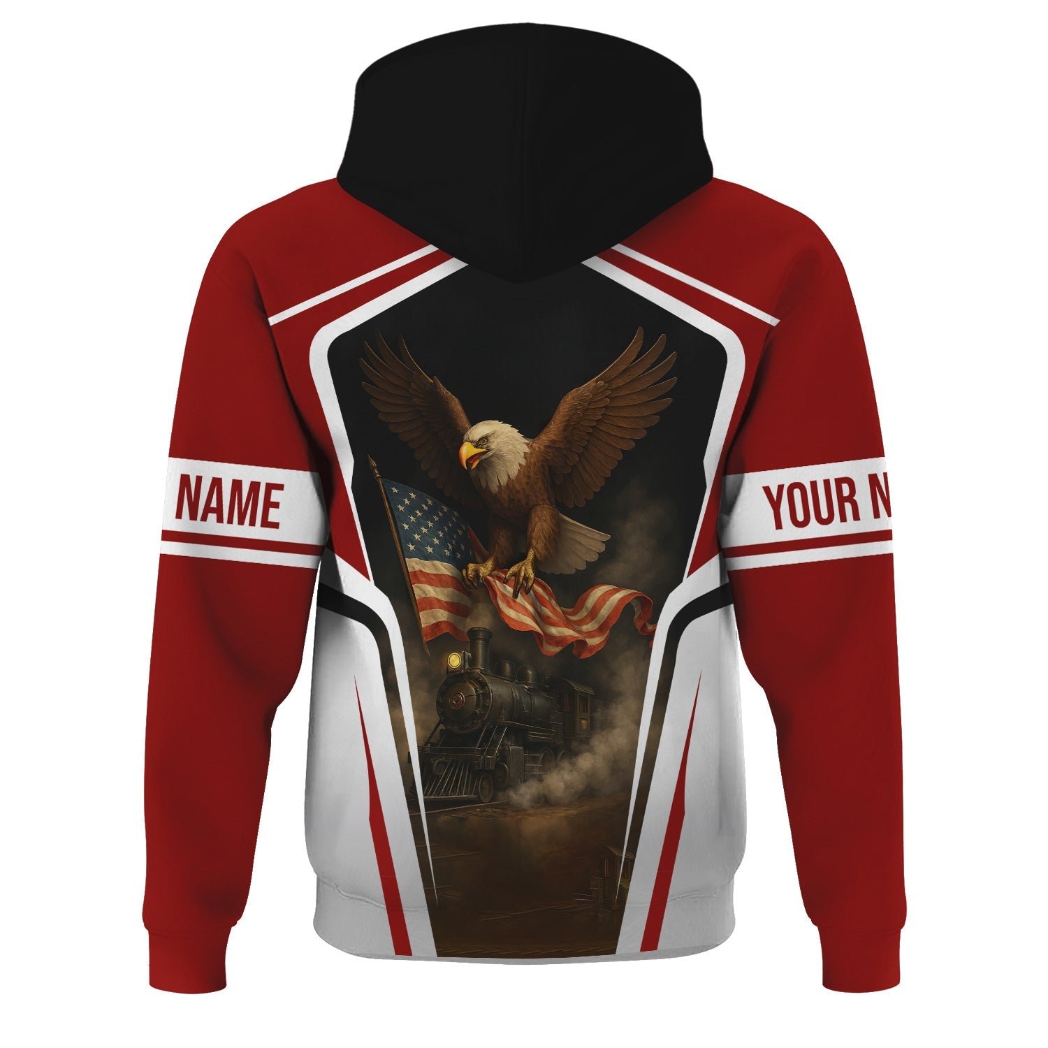 Railspirit Personalized Denver and Rio Grande Western Railroad Hoodie American Eagle Vintage Train Zip Up Hoodie