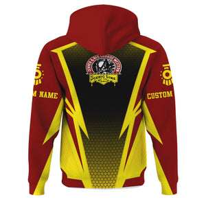 Railspirit Personalized Denver and Rio Grande Western Railroad Hoodie Lightning Graphic Style Zip Up Hoodie Gift Idea For Train Lover