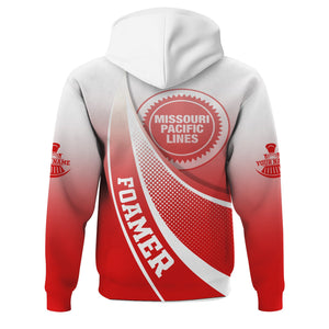 Railspirit Personalized Missouri Pacific Railroad Hoodie Railway-Themed Style Zip Up Hoodie Gift Idea For Trainspotter