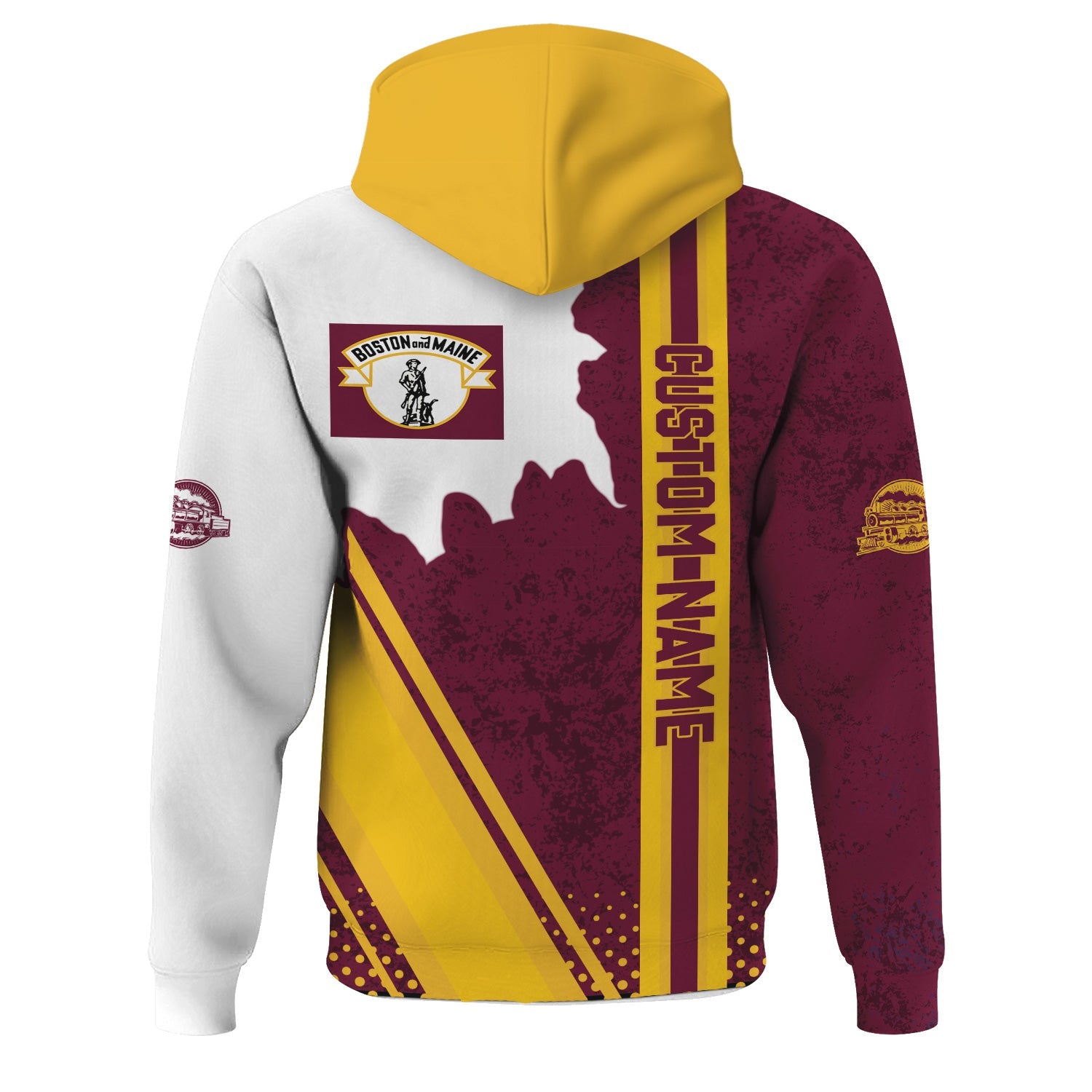 Railspirit Personalized Boston and Maine Railroad Hoodie All Over Printed Unisex Zip Up Hoodie
