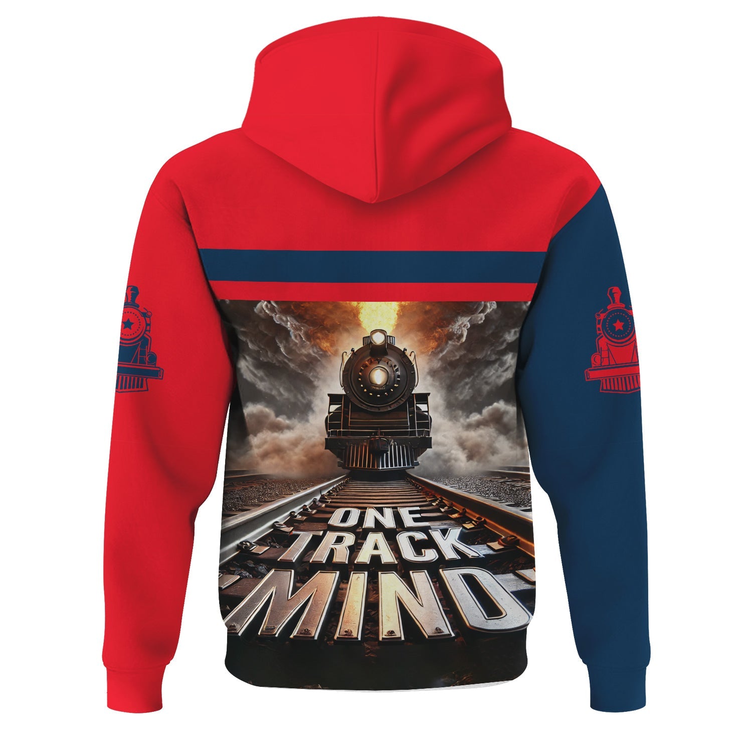 Railspirit Personalized Wabash Railroad Hoodie One Track Mind Train Printed ZIp Up Hoodie