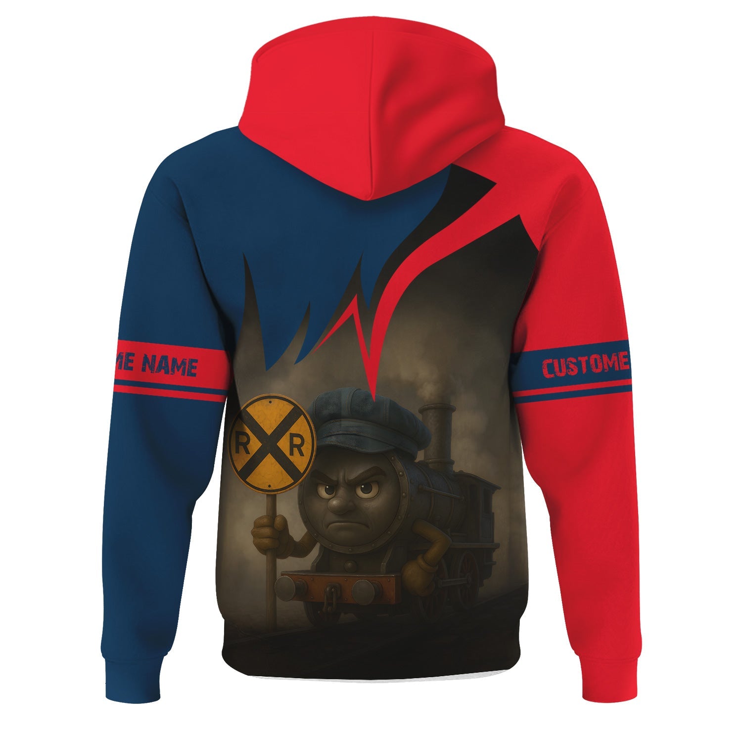 Railspirit Personalized Wabash Railroad Hoodie Angry Train Hoodie Gift Idea For Train Lover