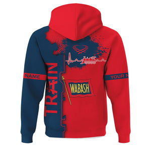 Railspirit Personalized Wabash Railroad Hoodie Engine Heartbeat and Track Love Style Zip Up Hoodie Gift Idea For Train Lovers