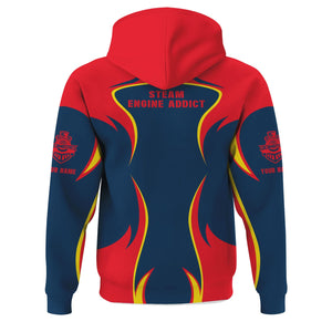 Railspirit Personalized Wabash Railroad Hoodie Distinctive Flame Style Zip Up Hoodie For Steam Engine Addict