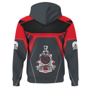 Railspirit Personalized Wabash Railroad Hoodie Steam Locomotive Engine Graphic Train Zip Up Hoodie All Over Print
