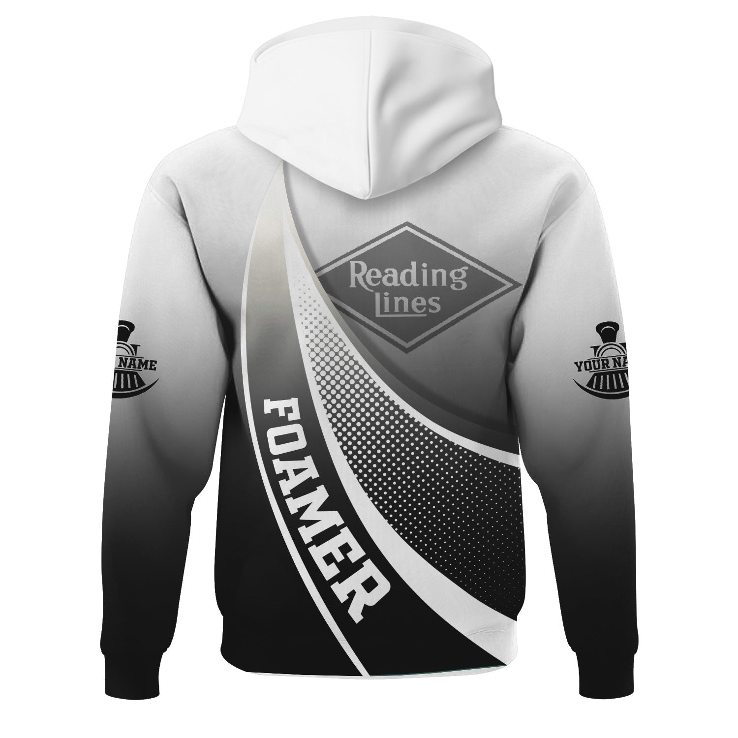 Railspirit Personalized Reading Railroad Hoodie Railway-Themed Style Zip Up Hoodie Gift Idea For Trainspotter