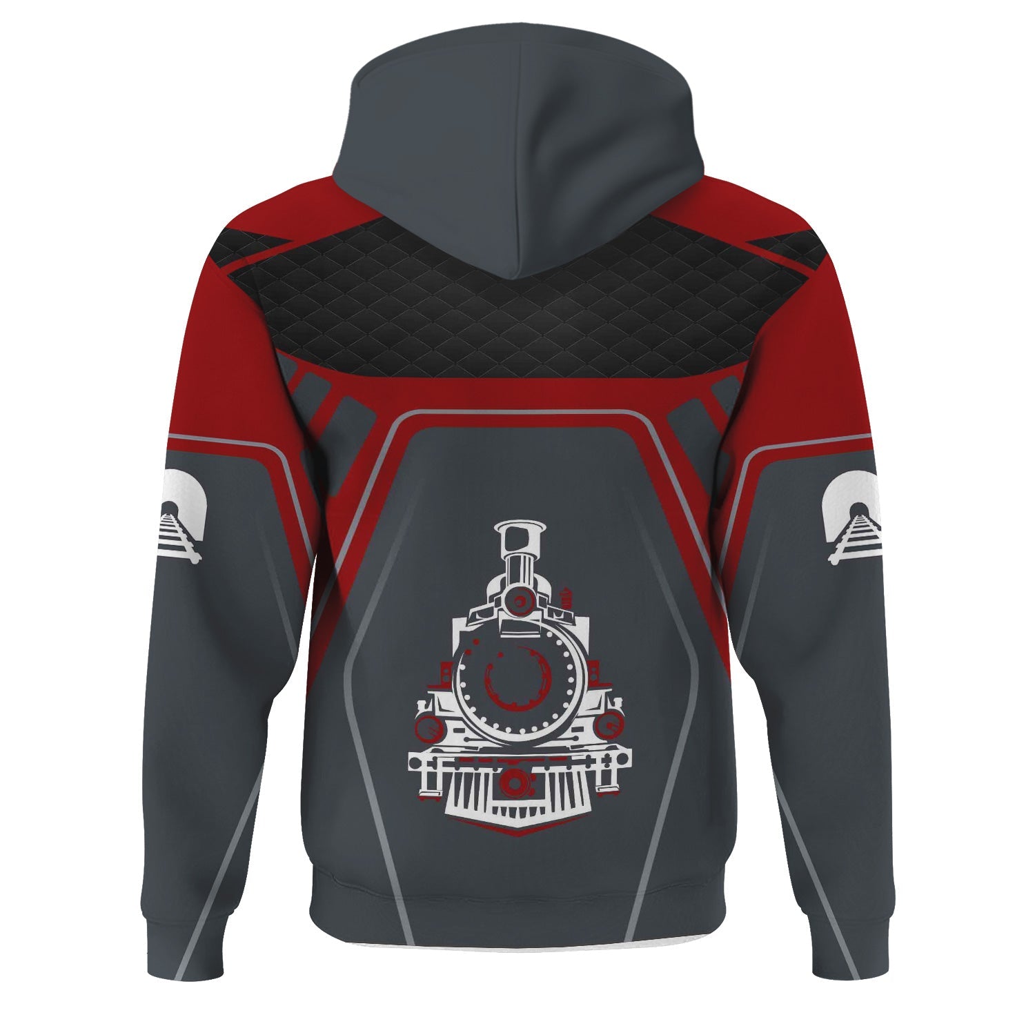 Railspirit Personalized Lehigh Valley Railroad Hoodie Steam Locomotive Engine Graphic Train Zip Up Hoodie All Over Print