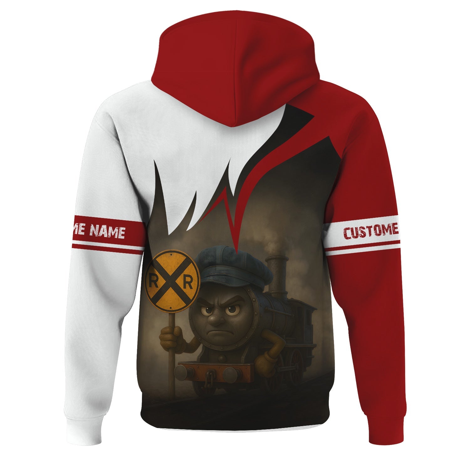 Railspirit Personalized Lehigh Valley Railroad Hoodie Angry Train Hoodie Gift Idea For Train Lover
