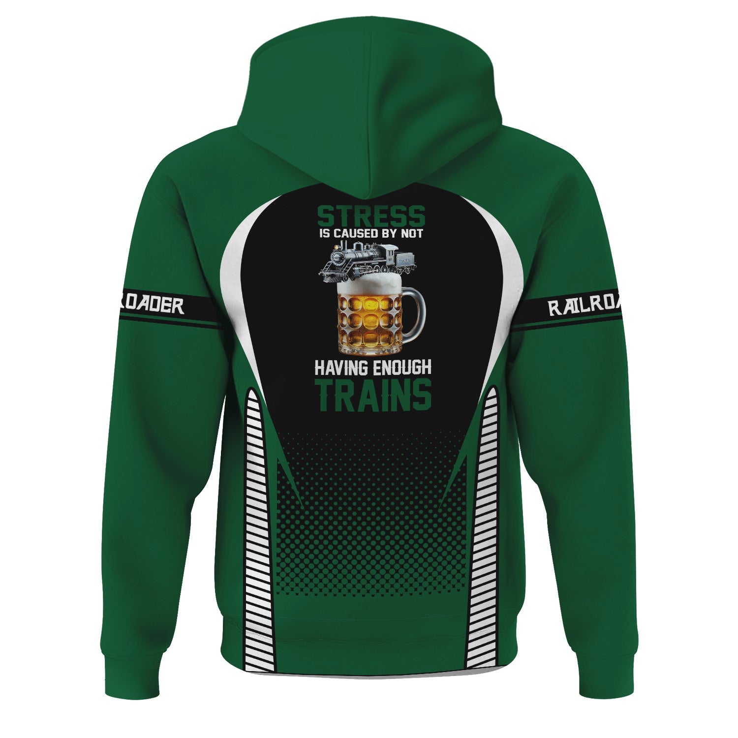 Railspirit Personalized Maine Central Railroad Hoodie Stress Is Caused By Not Having Enough Trains  Zip Up Hoodie