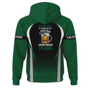 Railspirit Personalized Maine Central Railroad Hoodie Stress Is Caused By Not Having Enough Trains  Zip Up Hoodie