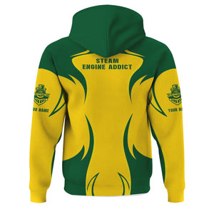 Railspirit Personalized Maine Central Railroad Hoodie Distinctive Flame Style Zip Up Hoodie For Steam Engine Addict
