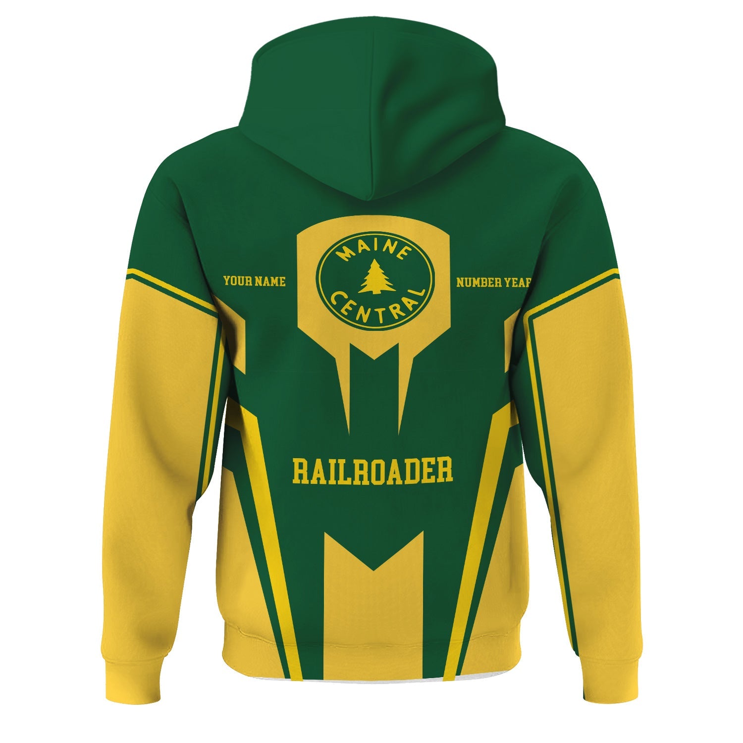 Railspirit Personalized Maine Central Railroad Hoodie Custom Year Railroader Zip Up Hoodie Gift Idea For Train Lover