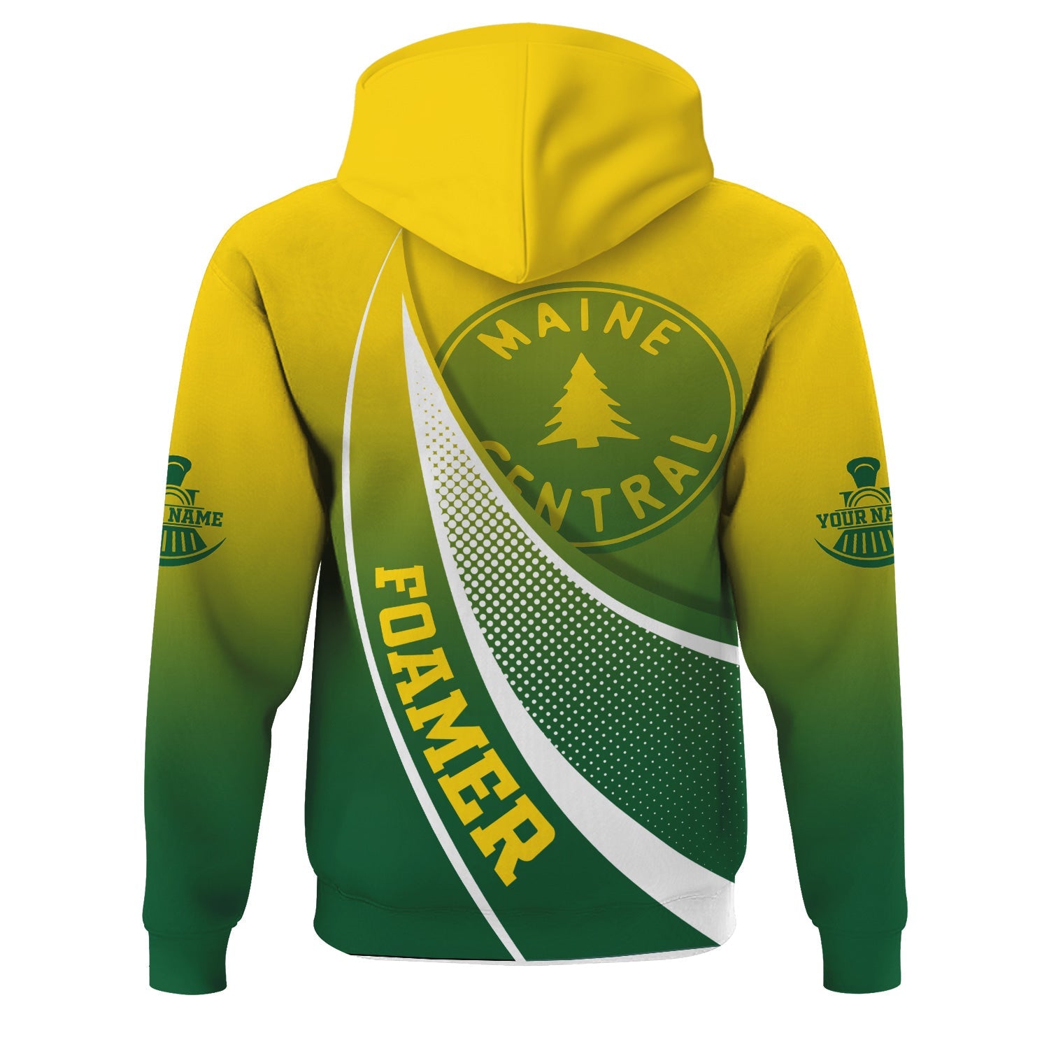 Railspirit Personalized Maine Central Railroad Hoodie Railway-Themed Style Zip Up Hoodie Gift Idea For Trainspotter