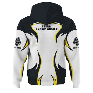 Railspirit Personalized Western Pacific Railroad Hoodie Distinctive Flame Style Zip Up Hoodie For Steam Engine Addict