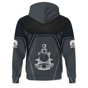 Railspirit Personalized Western Pacific Railroad Hoodie Steam Locomotive Engine Graphic Train Zip Up Hoodie All Over Print